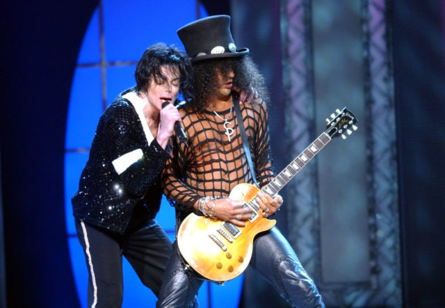 Michael Jackson & Slash on stage