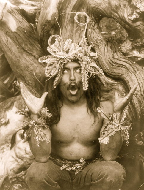 Hamatsa shaman during an initiation ritual 