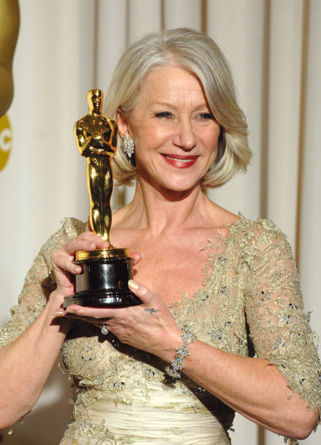 Helen Mirren with her Academy Award