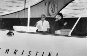 Jackie Kennedy and Aristotle Onassis on one of his boats