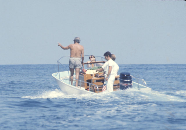 Jackie Kennedy and Aristotle Onassis off the Isle of Skorpios 