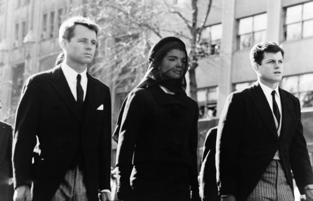 RFK, Jackie Kenendy, Ted Kennedy at JFKs funeral 