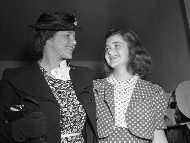 Rosemary and Jean Kennedy smiling at each other