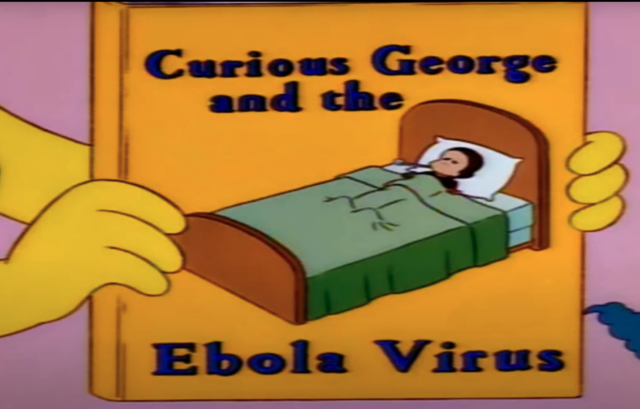 1997 episode of the Simpsons with a book mentioning the Ebola virus 