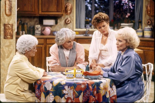 Betty White, Estelle Getty, Rue McClanahan and Bea Arthur in The Golden Girls 