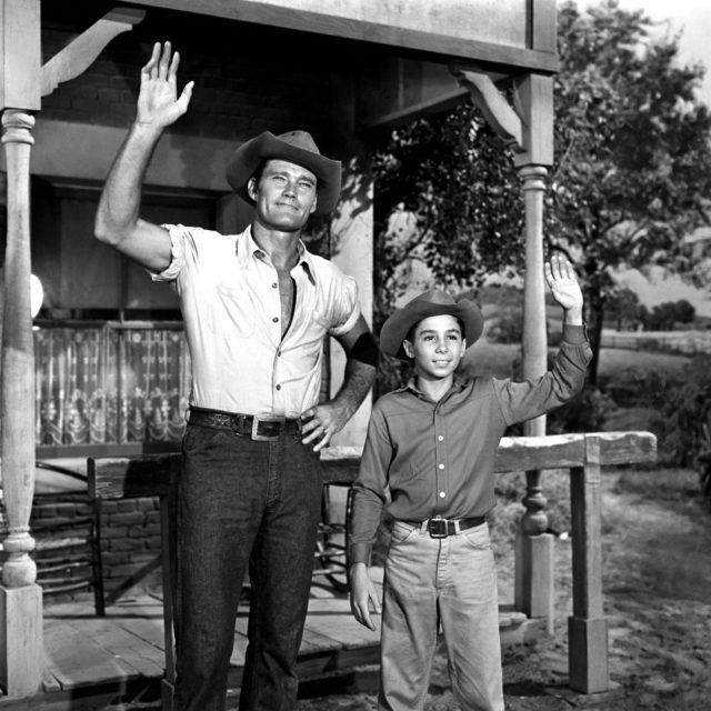 Chuck Connors and Johnny Crawford