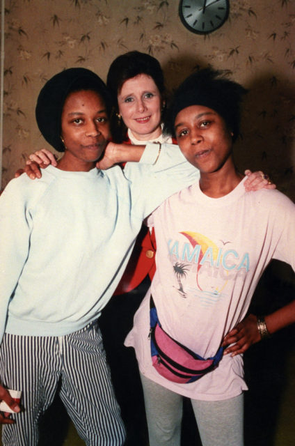 June and Jennifer Gibbons - the Silent Twins - sitting with Marjorie Wallace