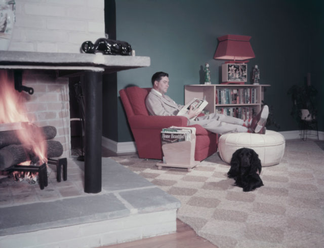 Businessman relaxing on a comfy chair