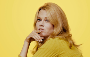 Jane Fonda in a yellow shirt