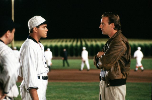 Scene from ‘Field of Dreams’ with Ray Liotta and Kevin Costner, 1989 (Photo Credit: Universal Pictures)