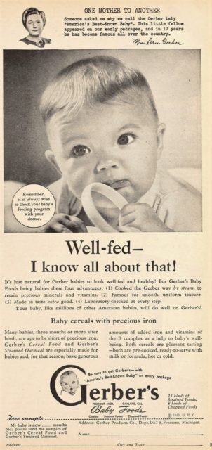 Gerber advertisements from 1945 