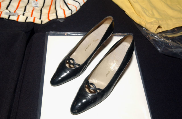 Jackie Kennedy's patent leather shoes on display