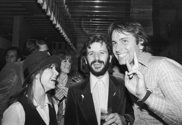 Carrie Fisher, John Ritter, and Ringo Starr at a party in LA, 1978