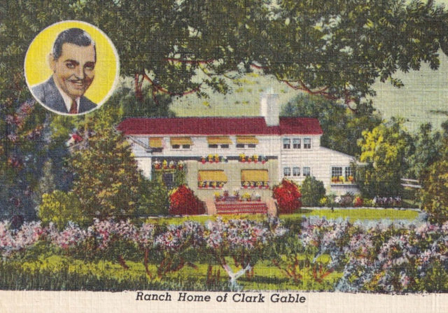 Postcard depicting the home of Clark Gable 