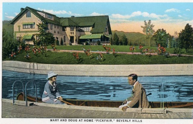 Mary Pickford and Douglas Fairbanks at home