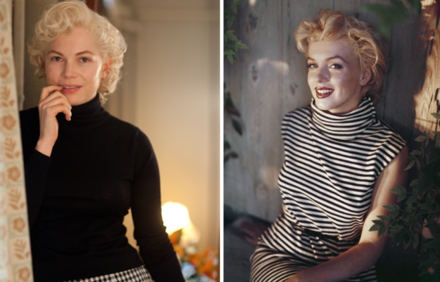 Michelle Williams as Marilyn Monroe and Marilyn Monroe 