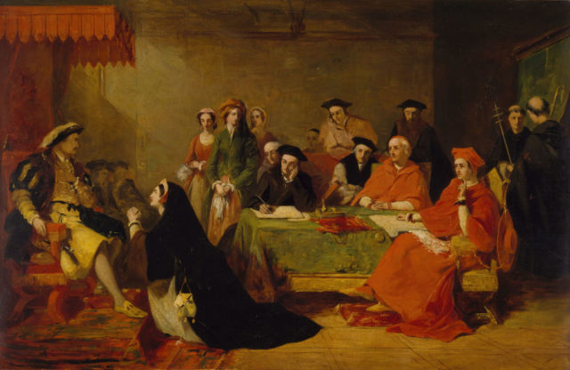 Painting depicting the Trial of Catherine of Aragon 