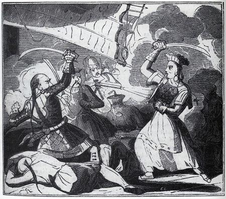 A scene of pirates fighting