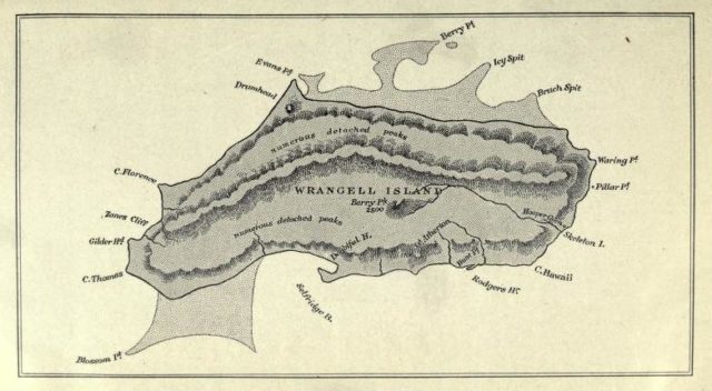 A map of Wrangel Island drawn in 1913.
