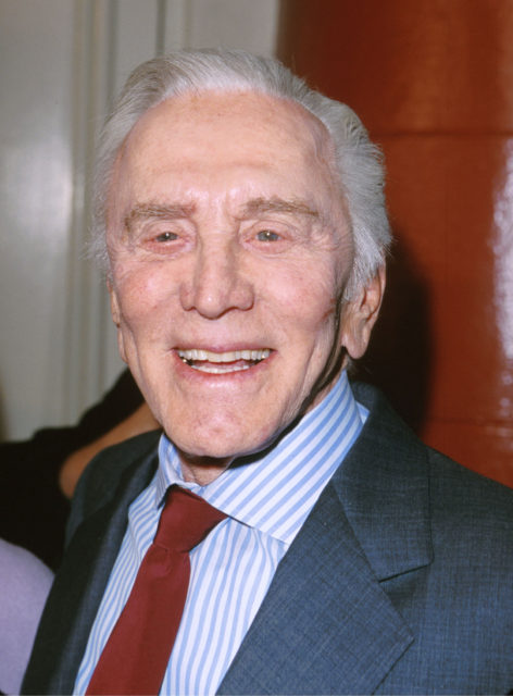 Headshot of an old Kirk Douglas