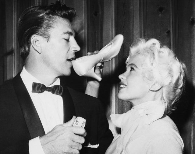 Mickey Hargitay drinks from his new wife Jayne Mansfield's shoe