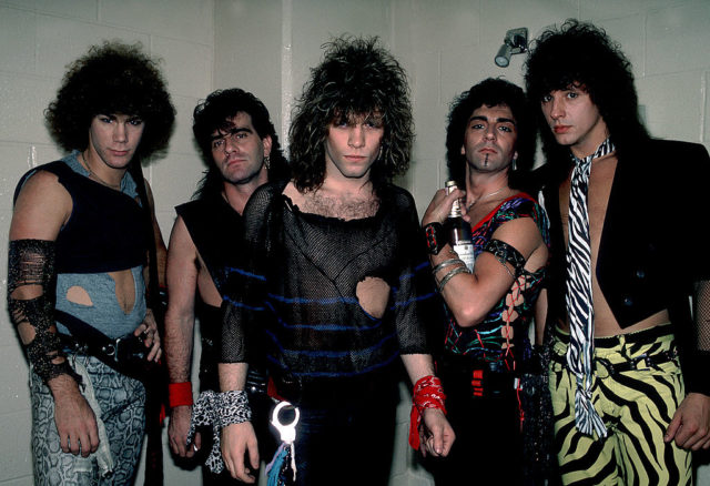 Picture of rock band Bon Jovi in 1984.