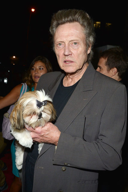 Walken holding a dog