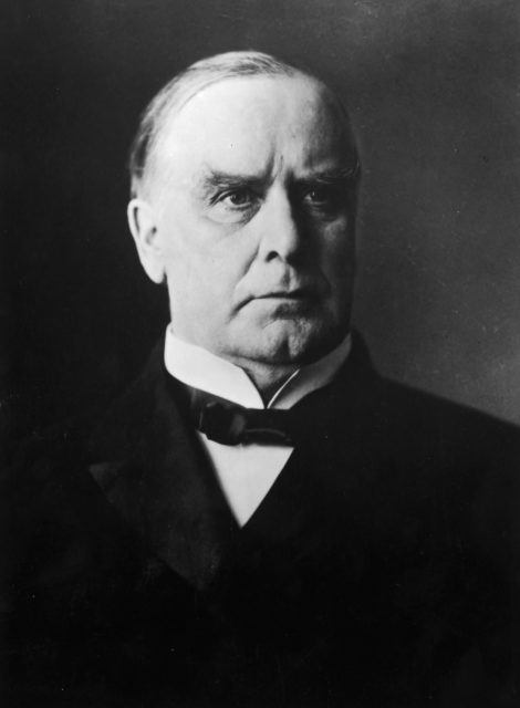 Black and white photo of former president William McKinley