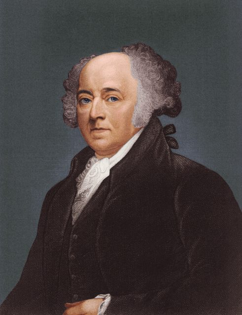 Colour portrait of former president John Adams
