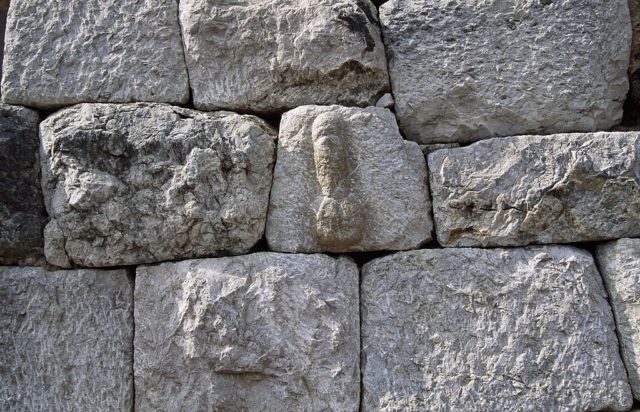 A phallus carved into a stone wall