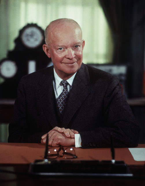 Colour photo of former president Dwight Eisenhower