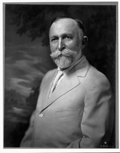 Black and white portrait of John Harvey Kellogg. 