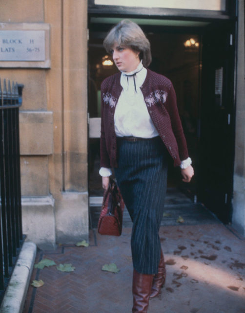 Lady Diana Spencer leaving Coleherne Court