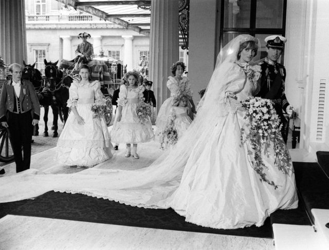 Prince Charles and Princess Diana following their wedding ceremony