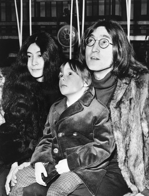 John Lennon, Yoko Ono, and Julien Lennon 