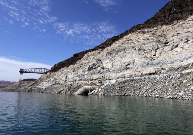 Intake pipe going into the depths of Lake Mead