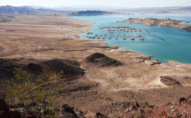 Overhead view of the Lake Mead Marina