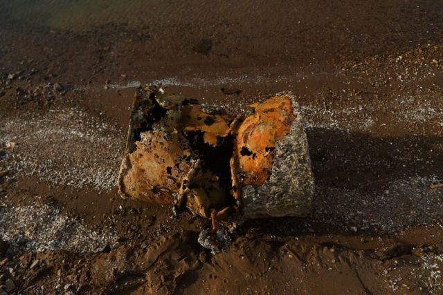 Rusty barrel on the Lake Mead shoreline