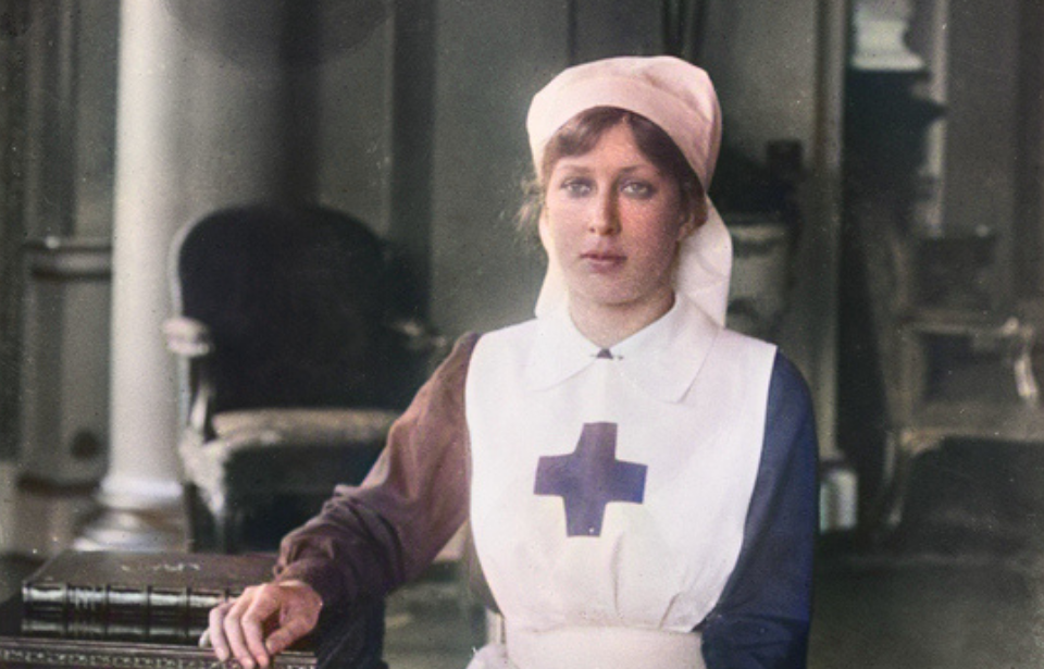 Mary, Princess Royal working as a nurse during World War I, UK, circa 1914. (Photo Credit: London Stereoscopic Company/Hulton Archive/Getty Images)