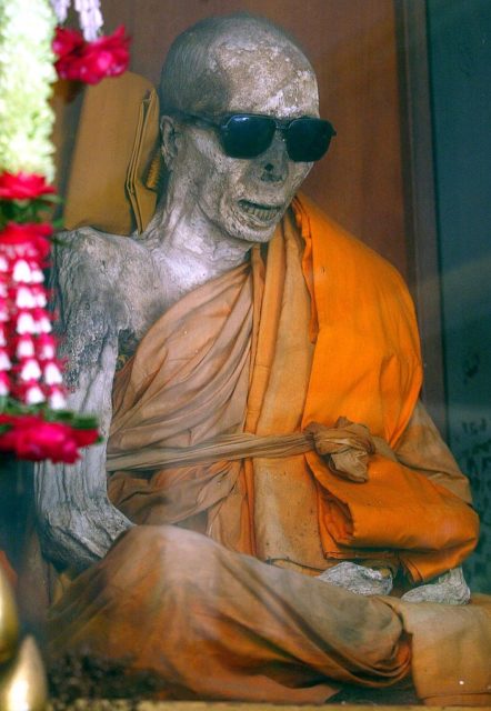 Mummified body of a monk 