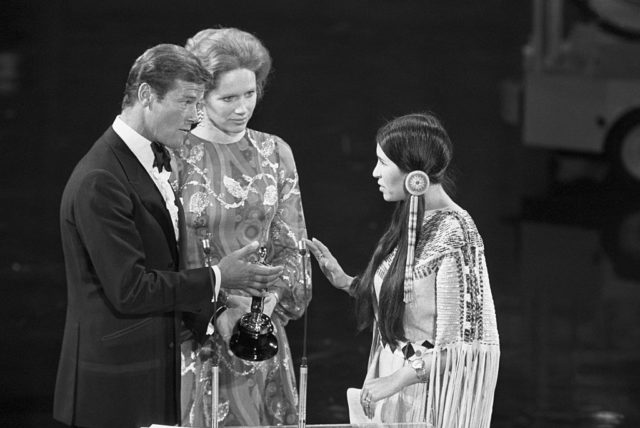 Sacheen Littlefeather refuses Marlon Brando's Academy Awards