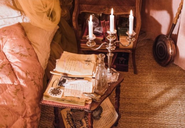 artifacts on a nightstand