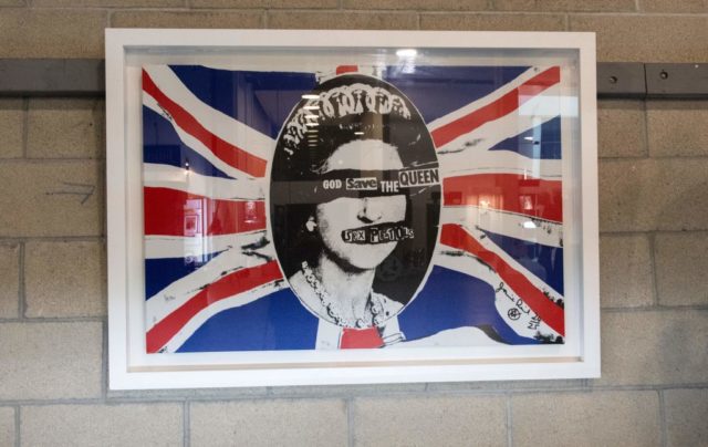 Framed 'God Save the Queen' artwork