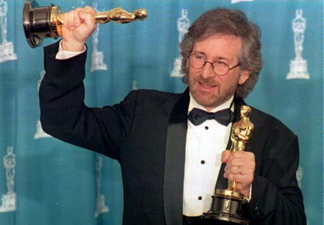 Steven Spielberg with his Oscars 