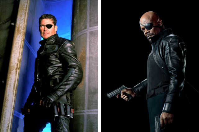 Side-by-side of Nick Fury from 1998 and 2008, respectively