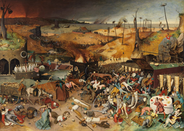 A painting depicts the chaos of the Dark Ages