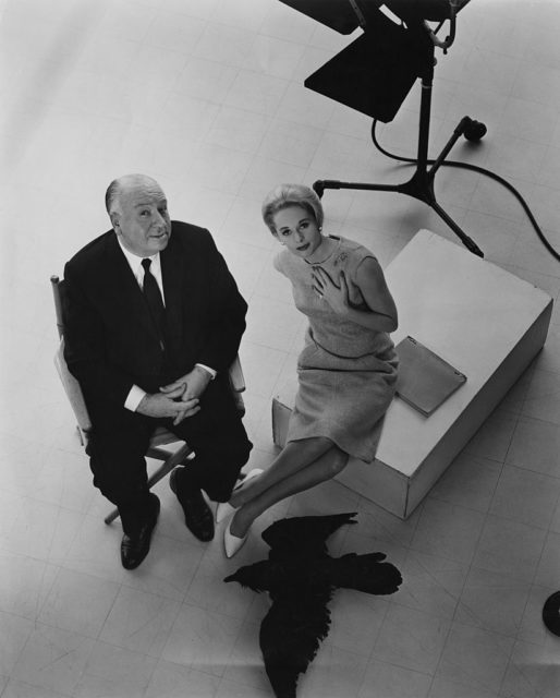 Tippi Hedren and Alfred Hitchcock 