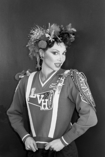 Toni Basil posing in a cheerleader outfit