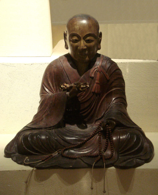 Wooden statue of Kōbō Daishi