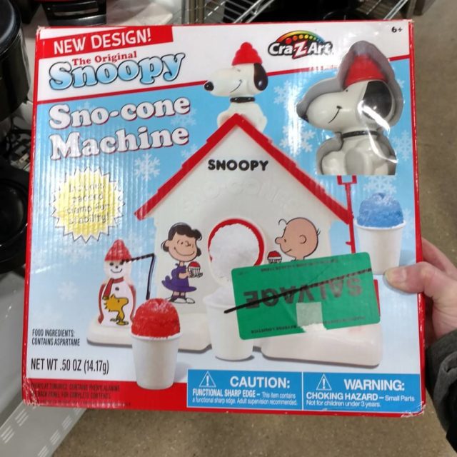 Snoopy Sno-cone Machine still in its box